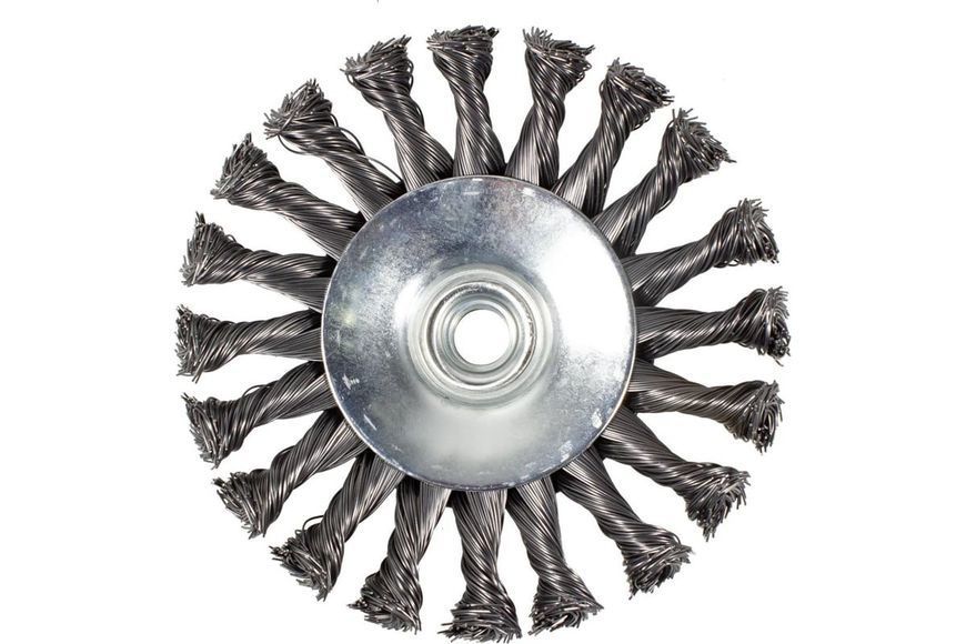 Кордщітка дискова напівчашу сталева кручена для КШМ 125мм ROCKFORCE RF-BWD105 29082 фото