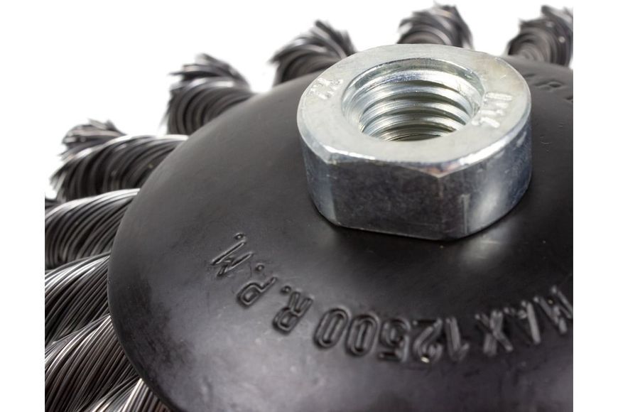 Кордщітка дискова напівчашу сталева кручена для КШМ 125мм ROCKFORCE RF-BWD105 29082 фото