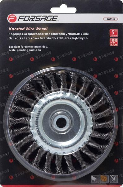 Кордщетка дисковая стальная витая для УШМ 100мм, в блистере FORSAGE F-BWF104 19901 фото