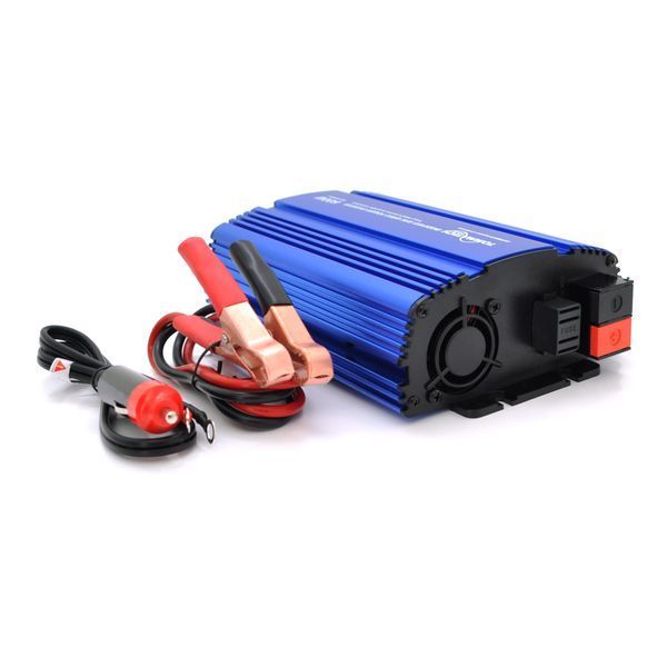 Інвертор напруги Tommatech MS-600, 12V/220V, 600W з апроксимованою синусоїдою, 1Shuko, USB, клемні дроти, АЗУ+ затискачі, Q15 -YT29443 фото
