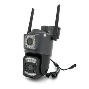 2+2Мп Wi-Fi видеокамера с двумя объективами уличная SD/карта YOSO YO-IPC40D4MP50 PTZ 2.8mm V380 -YT30403 фото