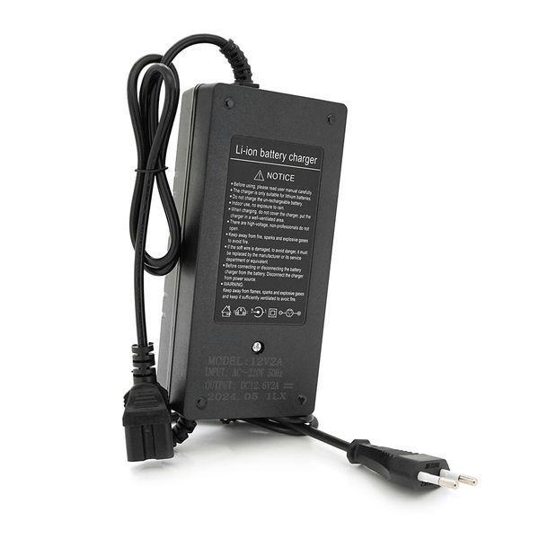 Зарядний пристрій для акумуляторів Li-ion 12V (12,6V), 3S, 2A, штекер Triangle plug (T-tipe/IEC/C13 N+L-) -YT36903 фото