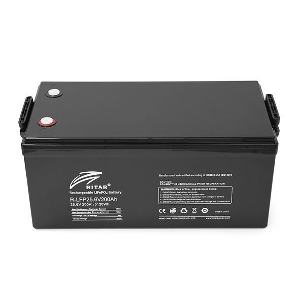 Акумуляторна батарея Ritar LiFePO4 25,6V 200Ah BMS100A@8S (522 х 240 х 219) Q1 -YT27415 фото