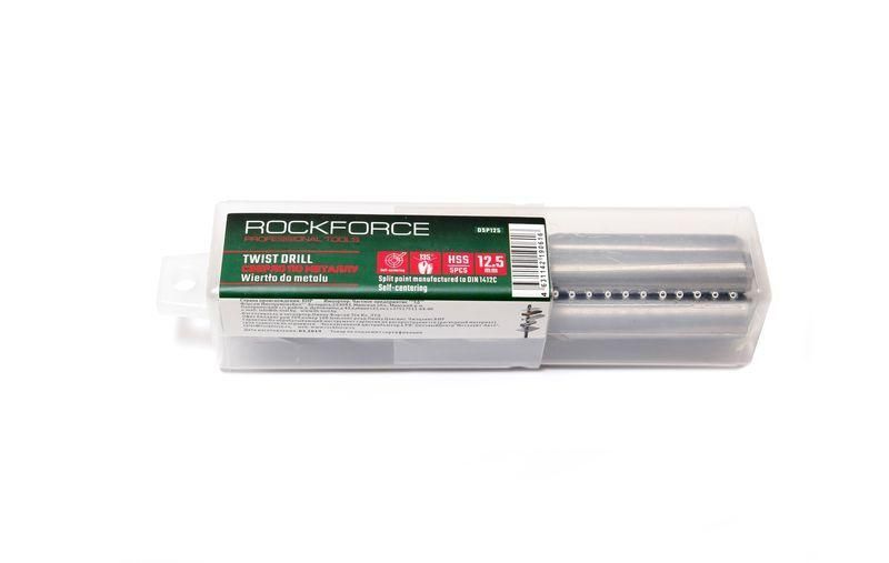 Свердло по металу 10мм HSS(5шт), у пластиковому футлярі ROCKFORCE RF-DSP100 29160 фото