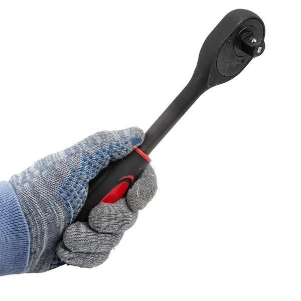 Трещотка реверсивная ударная с резиновой ручкой 1/2"(24 зуб.) FORCEKRAFT FK-80242MPB 27090 фото