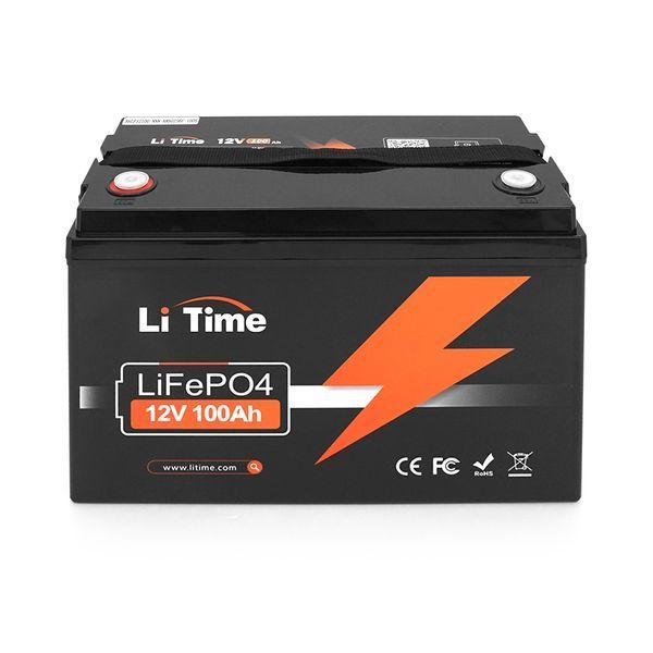 Аккумуляторная батарея Li-TIME LiFePO4 12.8V 100Ач 1280Wh,(100/100A) M8, 329*172*214mm -YT38033 фото