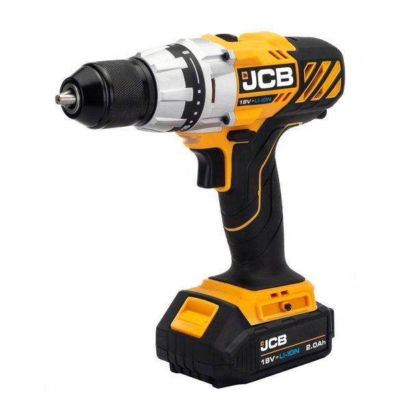 Дриль-шуруповерт акумуляторний (JCB-18DD-BE) 18V, max 45Nm в комплекті із зарядним пристроєм (JCB-18VFC-E) 2.4A та батареєю 57237 фото