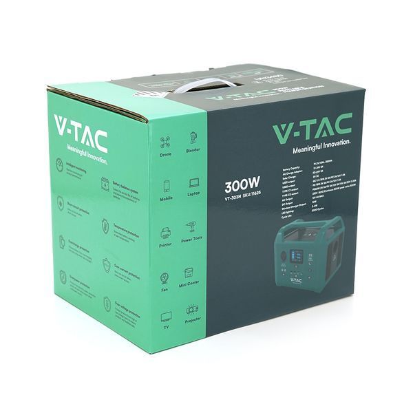 Портативне джерело живлення V-TAC VT-303N, 300W, LiFePO4(IRF32135 19.2V 15Ah/288Wh) (249*171.5*208) 4,3kg -YT38057 фото