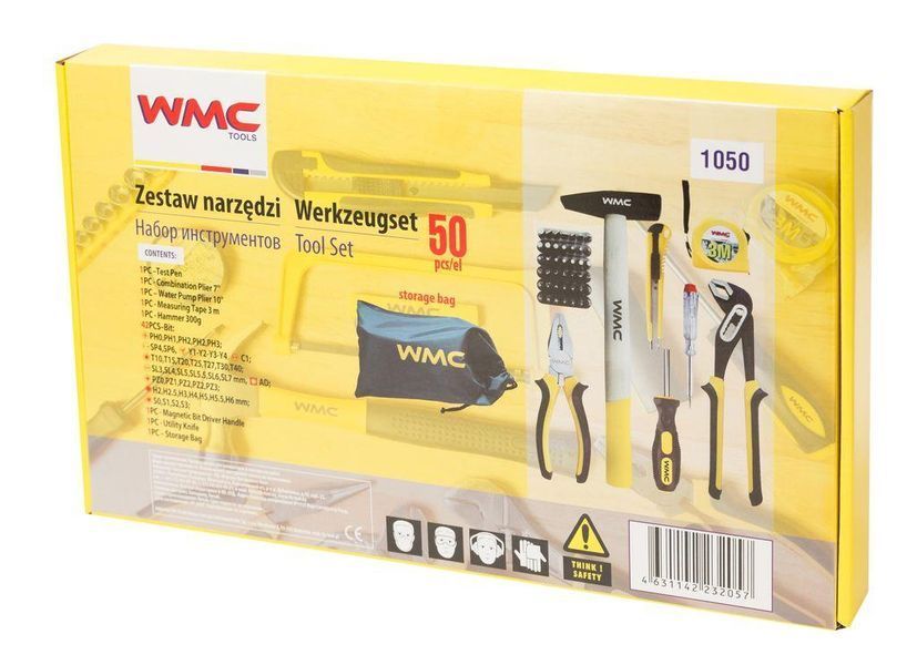 Набір шарнірно-губцевий інструменту 50 предметів WMC TOOLS 1050 48160 фото