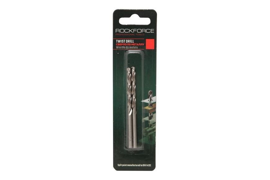 Свердло по металу 4.5мм HSS (2шт), в блістері ROCKFORCE RF-DS245 29143 фото