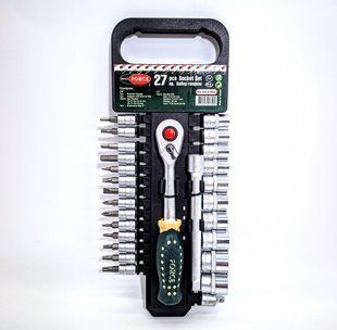 Набір головок і біт з тріскачкою 26пр. 1/4", 3/8" 6-гранна (10-19мм) RF-026-5MSA 47191 фото