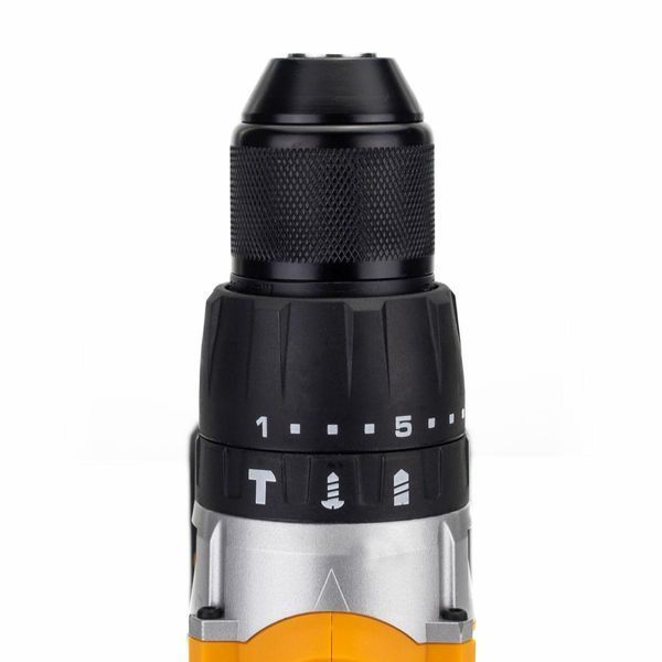 Дриль-шуруповерт акумуляторний (JCB-18CD-BE) 18V, max 45Nm в комплекті із зарядним пристроєм (JCB-18VFC-E) 2.4A та батареєю 57236 фото
