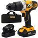 Дриль-шуруповерт акумуляторний (JCB-18CD-BE) 18V, max 45Nm в комплекті із зарядним пристроєм (JCB-18VFC-E) 2.4A та батареєю 57236 фото 1