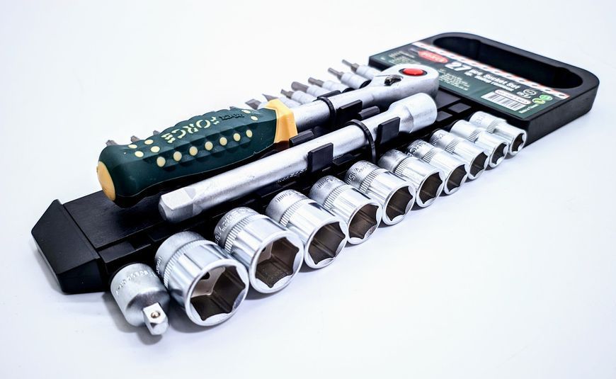 Набір головок і біт з тріскачкою 26пр. 1/4", 3/8" 6-гранна (10-19мм) RF-026-5MSA 47191 фото