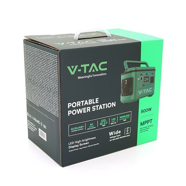 Портативный источник питания V-TAC VT-606, 500W, (26.2Ah /21.6V 568Wh)(275x170x200) 5.4kg -YT38061 фото