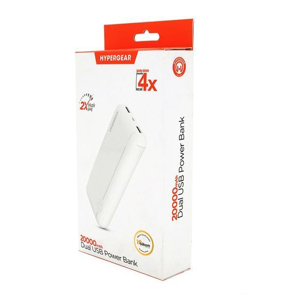 PowerBank Hypergear 20000mAh Fast Charge , 2*USB, White, Q24 -YT29509 фото