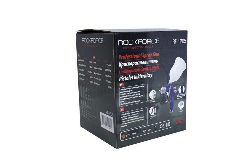 Пневматический краскопульт HVLP 1.3 мм ROCKFORCE RF-1205 50361 фото