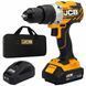 Безщіткова ударна дриль-шуруповерт (JCB-BLCD-BE) 18V, max 65Nm в комплекті із зарядним пристроєм (JCB-18VFC-E) 2.4A та батареєю 57235 фото 1