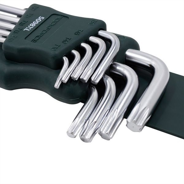 Набор ключей TORX Г-образных экстра длинных, 9 предметов (Т10, Т15, Т20, Т25, Т27, Т30, Т40, Т45, Т50) в пластиковом держателе 5799 фото