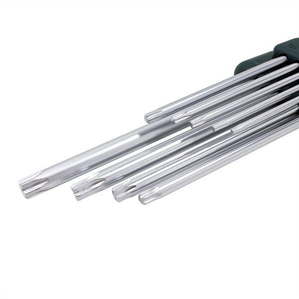 Набор ключей TORX Г-образных экстра длинных, 9 предметов (Т10, Т15, Т20, Т25, Т27, Т30, Т40, Т45, Т50) в пластиковом держателе 5799 фото