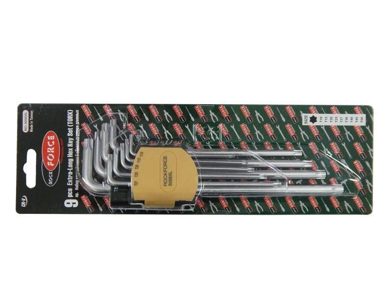 Набор ключей TORX Г-образных экстра длинных, 9 предметов (Т10, Т15, Т20, Т25, Т27, Т30, Т40, Т45, Т50) в пластиковом держателе 5799 фото