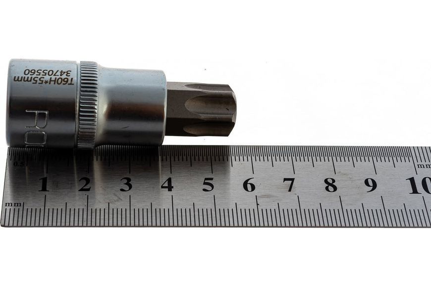 Головка-біта TORX T60 з отвором 1/2''(L-55мм) ROCKFORCE RF-34705560 1507 фото