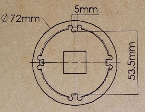 Головка для шлицевой гайки трансмиссии 3/4" (MAN 410/414) HCB AUTO TOOLS A1228 7992 фото