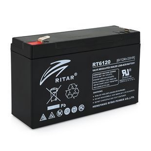 Аккумуляторная батарея AGM RITAR RT6120A, Black Case, 6V 12Ah ( 150 х 50 х 93 (99) ), 1.66kg Q10 -YT2969 фото