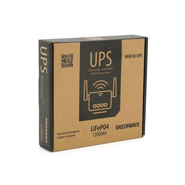 ИБП Green Wave Ecoputer-P60W для роутеров/коммутаторов/PON/POE, 12V/USB- 2A, (12000MAh), Black, BOX, Q20 -YT33601 фото