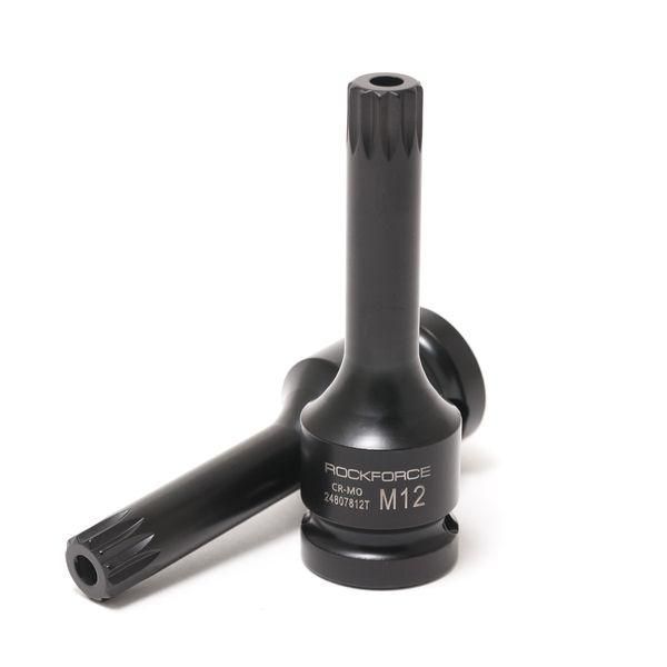 Головка 1/2" з насадкою Spline M5 з отвором ударна ROCKFORCE RF-24807805T 47207 фото