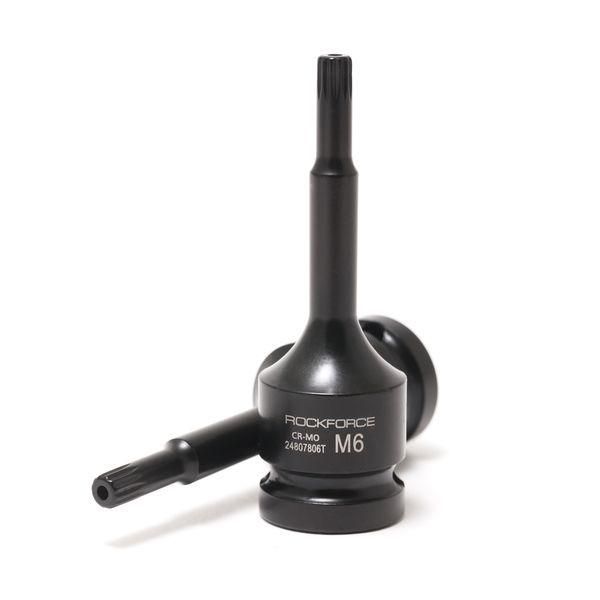 Головка 1/2" з насадкою Spline M5 з отвором ударна ROCKFORCE RF-24807805T 47207 фото