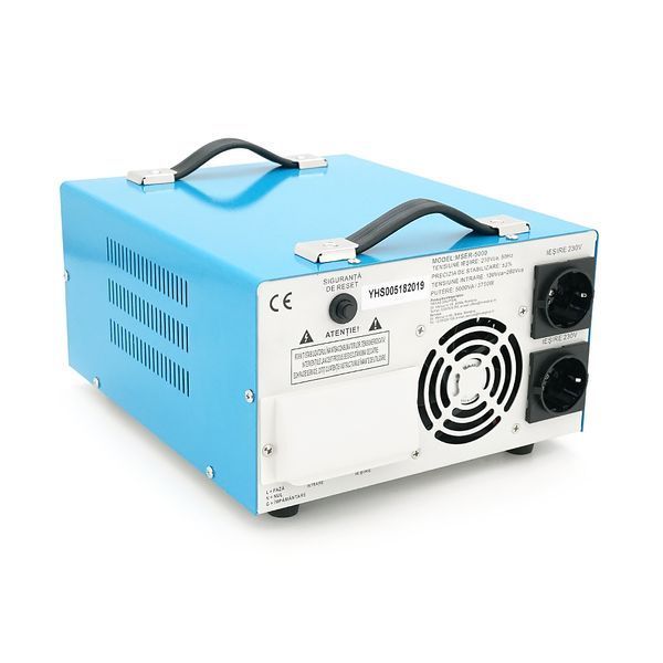 Стабілізатор напруги Westech MSER 5000 VA-V2/3750W однофазний, сервопривід, монтажу підлоги, LED дисплей, діапазон 130-260V, AC230&plusmn;3%, 2*Shuko, -YT46149 фото