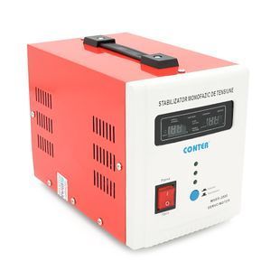 Стабілізатор напруги Conter MSER 2000 VA-V2/1600W однофазний, сервопривід, монтажу підлоги, LED дисплей, діапазон130-260V, AC230&plusmn;3%, 2*Shuko, 5.2kg, Q2 -YT46150 фото