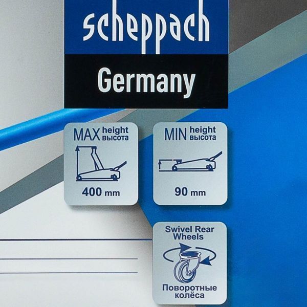 Домкрат підкатний 2.5т (90-400мм) гідравлічний у кейсі SCHEPPACH SCH-T830031DS 58997 фото