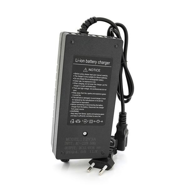 Зарядний пристрій для акумуляторів Li-ion 12V (12,6V), 3S, 3A, штекер Triangle plug (T-tipe/IEC/C13 N+L-) -YT36904 фото