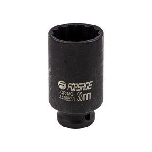 Головка ударна глибока 1/2'' 12-гранна 33мм Forsage F-4488533 54931 фото