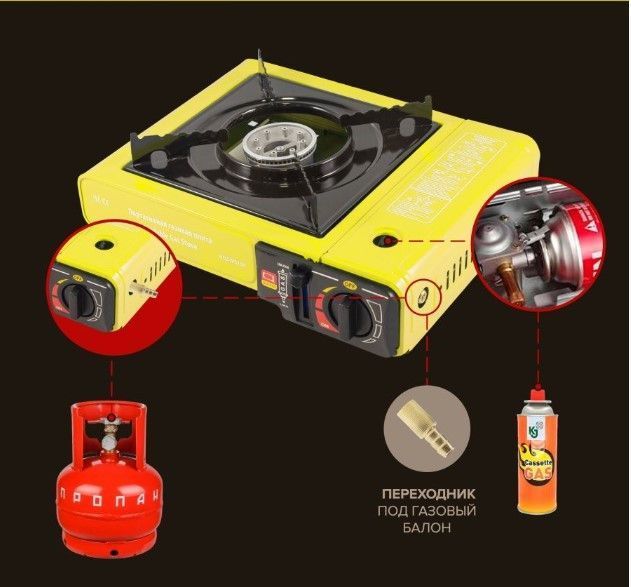 Плита газовая портативная (2.5кВт, расход газа 160г/ч) WMC TOOLS WT-BDZ-MS155 50534 фото