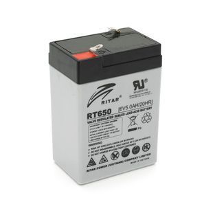 Аккумуляторная батарея AGM RITAR RT650, Gray Case, 6V 5Ah ( 70х47х 99 (107) ), 0.695 kg Q20 -YT38982 фото