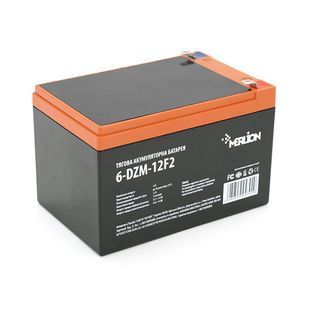 Тяговая аккумуляторная батарея AGM MERLION 6-DZM-12, 12V 12Ah F2 (151х98х101 мм) , 4.13 kg Orange Q3 -YT4392 фото