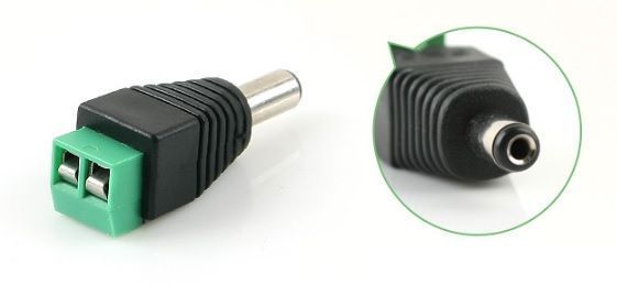 Разъем для подключения питания DC-M (D 5,5x2,1(2,5мм)) с клеммами под кабель (Black Plug), Q100 -YT6847 фото