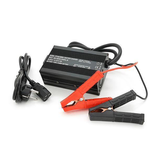 Зарядний пристрій для акумуляторів LiFePO4 12V(14,6V),4S,15A, крокодили,135x90x50mm YT-36792 фото