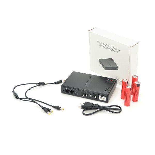 ИБП UPS-18W DC1018P YT45454 для роутеров/коммутаторов/PON/POE-430, 5//9/12V, 1A, 12800MAh(съемные 4*3200MAh), Black, BOX -YT45454 фото