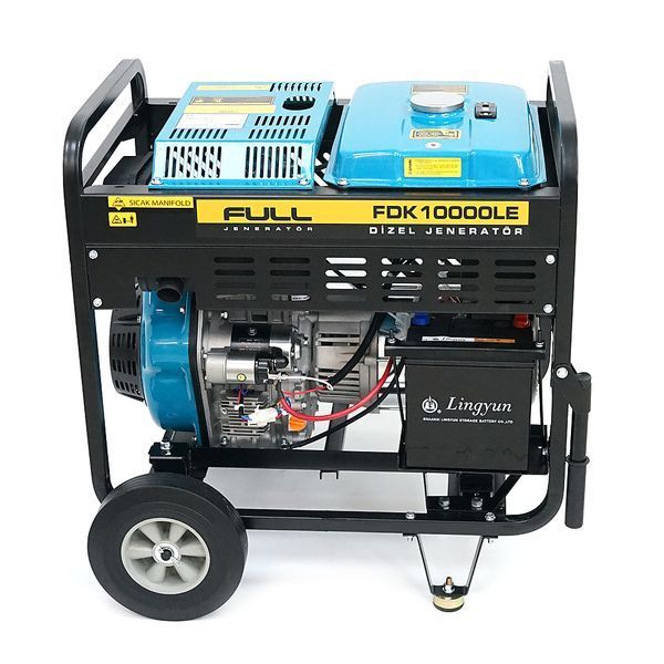 Дизельний генератор FULL FDK10000LE, 1-фазний 230V, 50Hz, 9.4kVA/7.5kW, бак 12,5 л, витрата 2 л/год, ручний/стартер (без АКБ), 700х510х620 мм, 124 кг -YT43574 фото